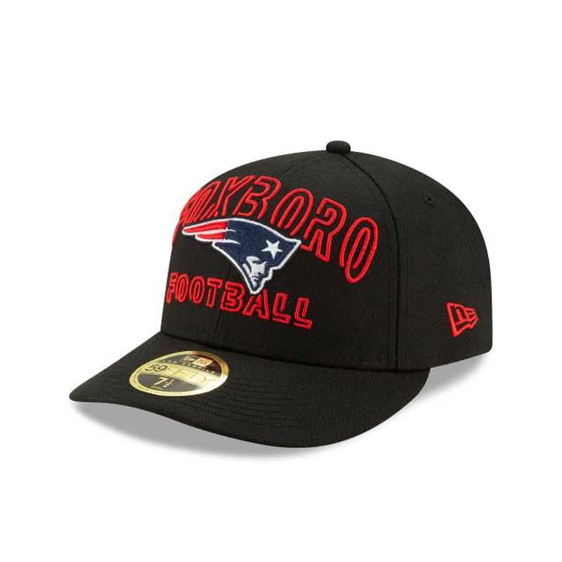 NFL New England Patriots Draft Alternate Low Profile 59Fifty Fitted (AHA9349) - Black New Era Caps